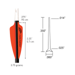 (image for) Flex-Fletch FFP-225 Euro Style Target Archery Vanes