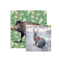 Bearpaw Tierbildauflage Hase oder Wildschwein