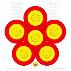 Danage 6-Spot Training Target Face with Scoreboard (image for) Danage 6-Spot Training Target Face with Scoreboard