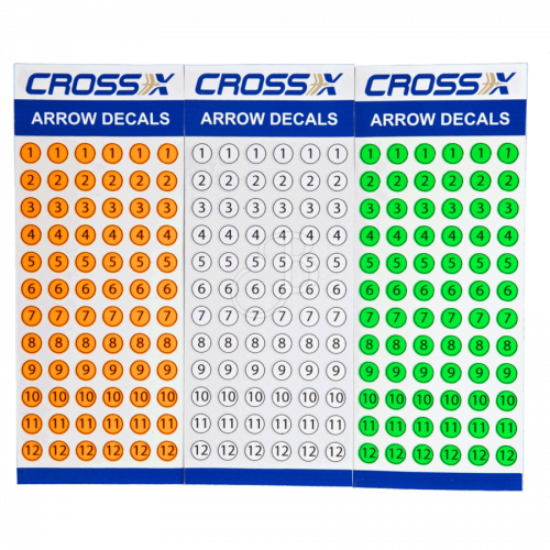 Cross-X Arrow Number Decals