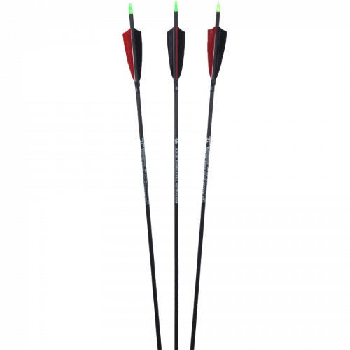Penthalon Traditional Black Carbon Arrow with Feathers