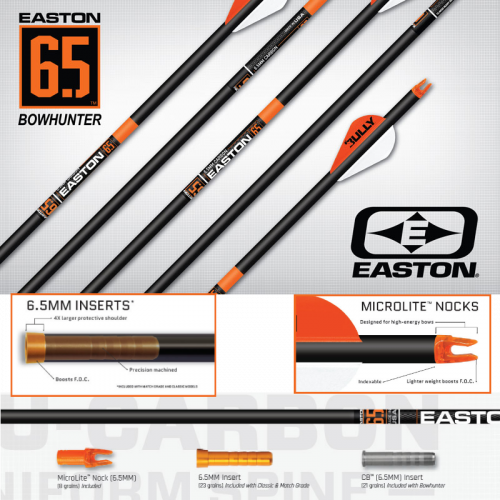 Easton Acu-Carbon 6,5mm Bowhunter Carbon Shaft (x12)