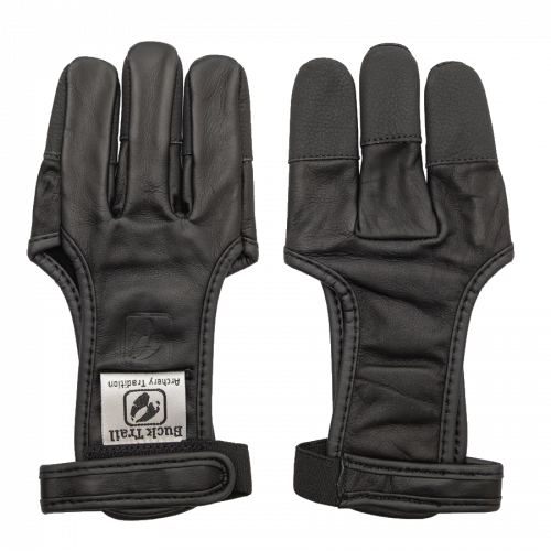 Buck Trail Onyx Leather Shooting Glove with Buffalo Fingertips